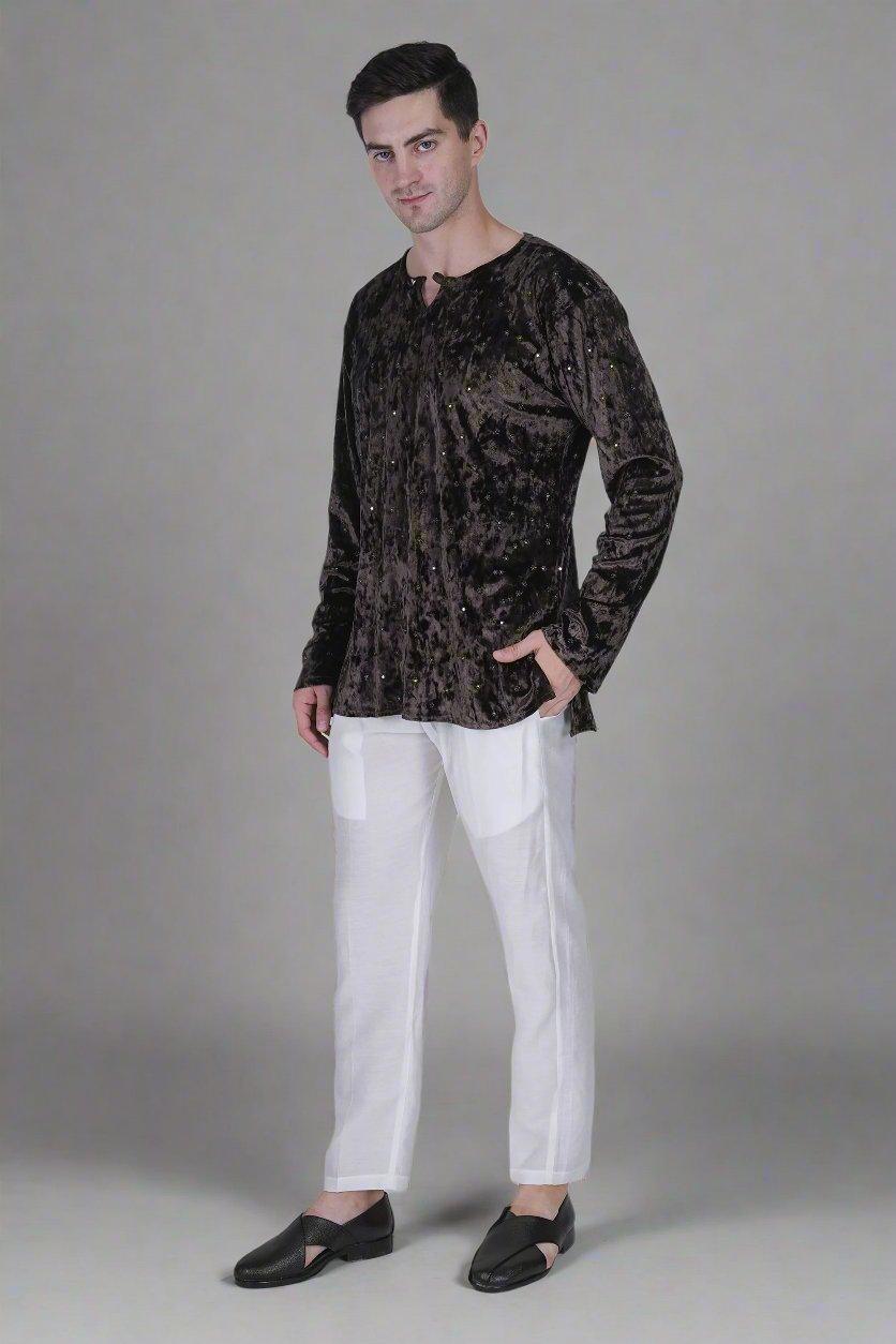 Velvet Noir Elegance Kurta