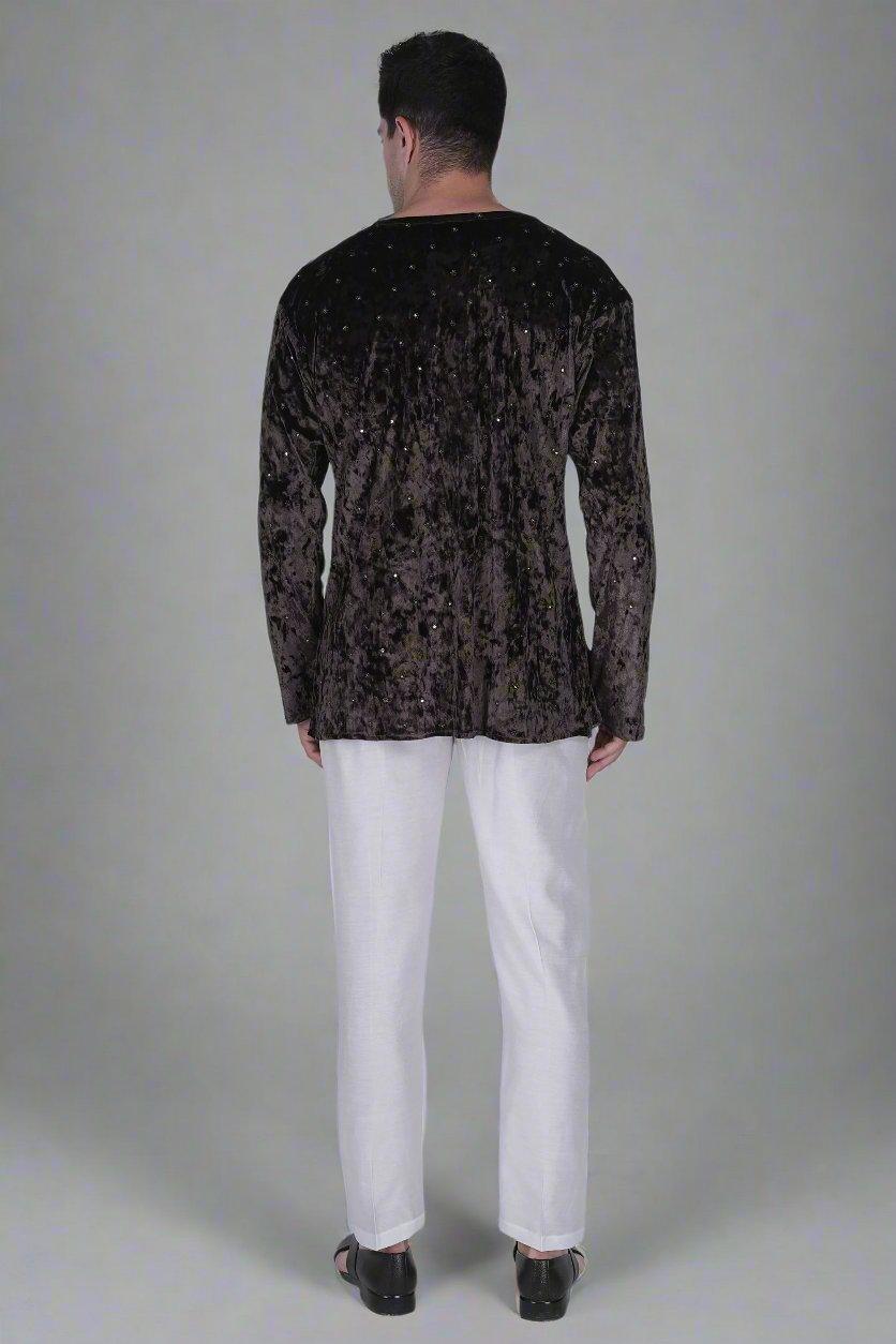 Velvet Noir Elegance Kurta