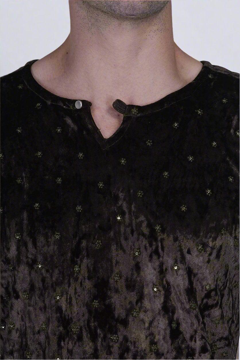 Velvet Noir Elegance Kurta