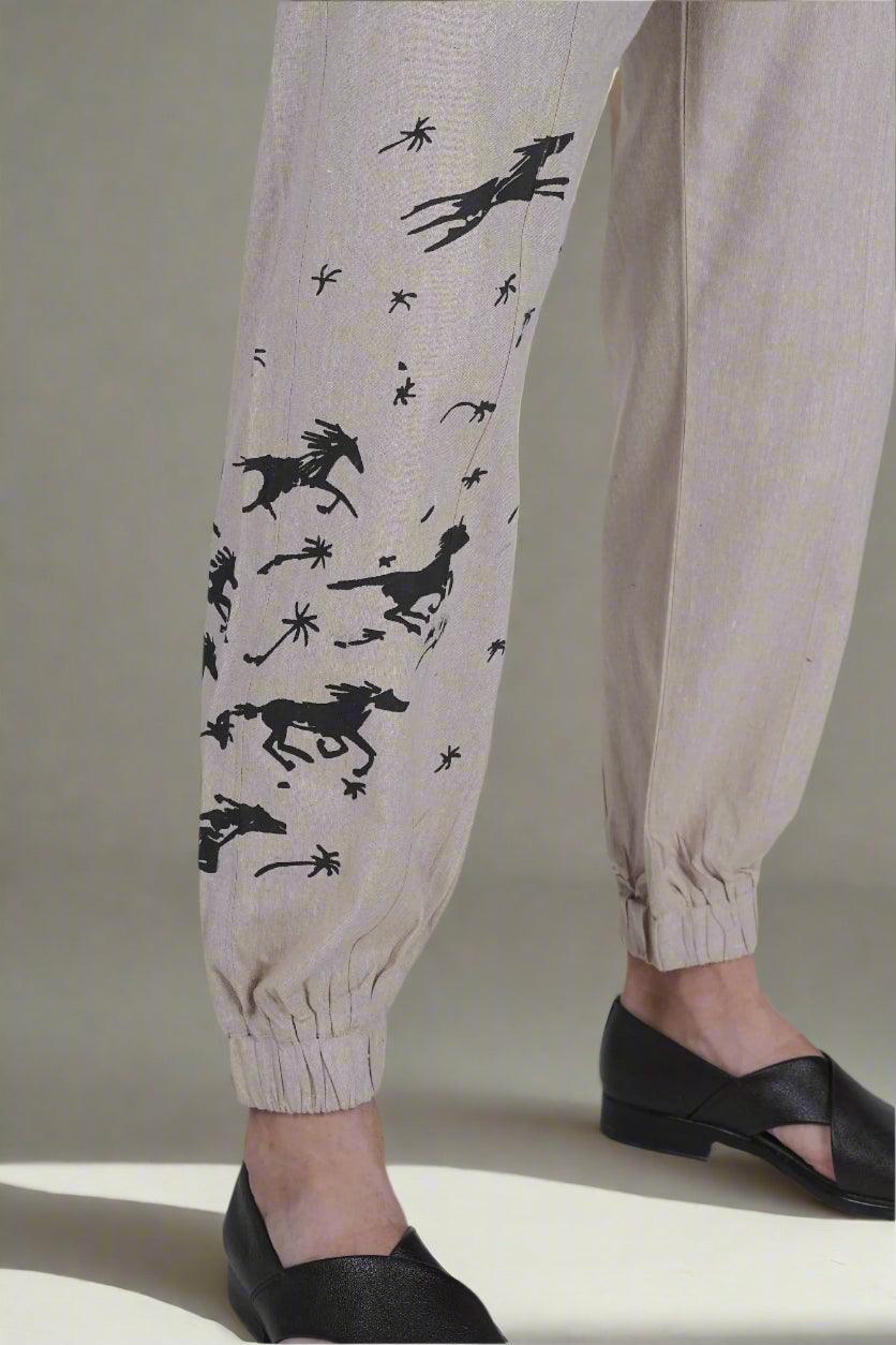Beige Horse Print Pajama