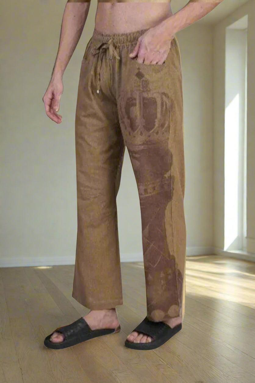 Brown Chess King Print Pajama