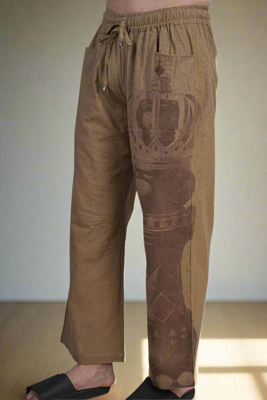 Brown Chess King Print Pajama