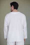 White Poly linen evergreen Pajama