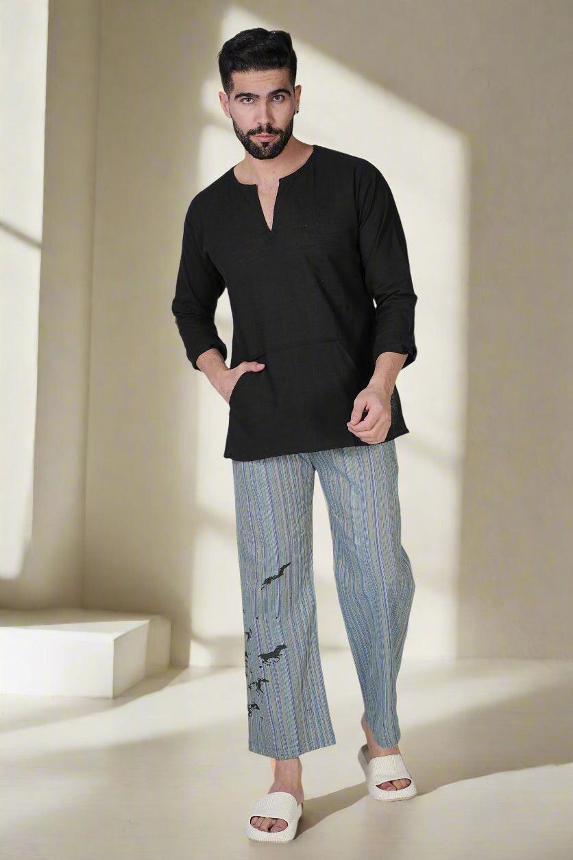 Breezy Stripe Horse Print Lounge Pants