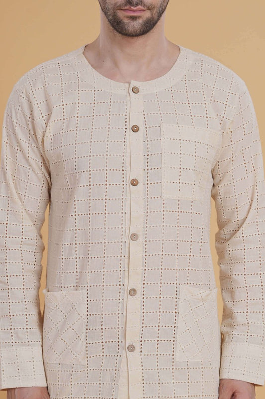 Cream Hakoba Cotton Shirt
