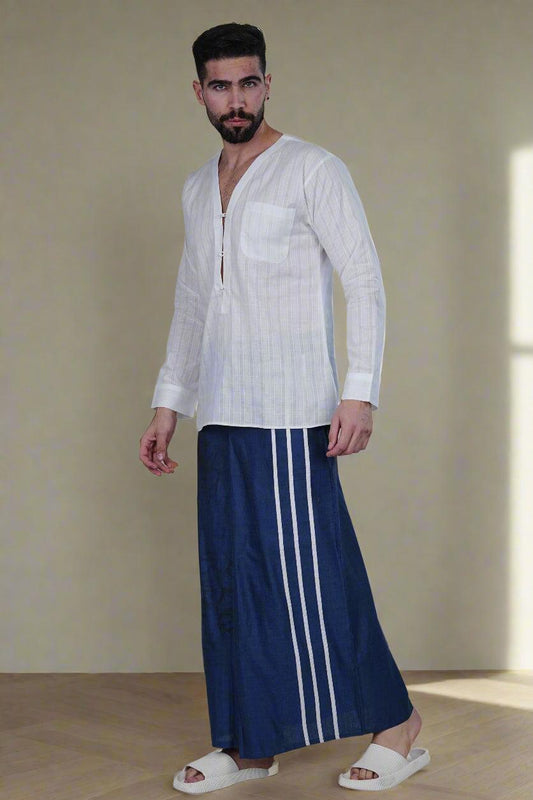 Blue Floral Digital Print PajamaLungi