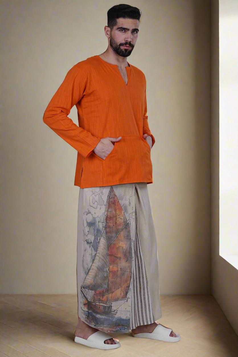 Beige PajamaLungi