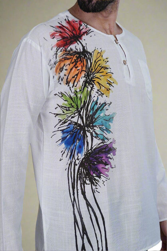 Water Colour Wild Floral Harmony Kurta
