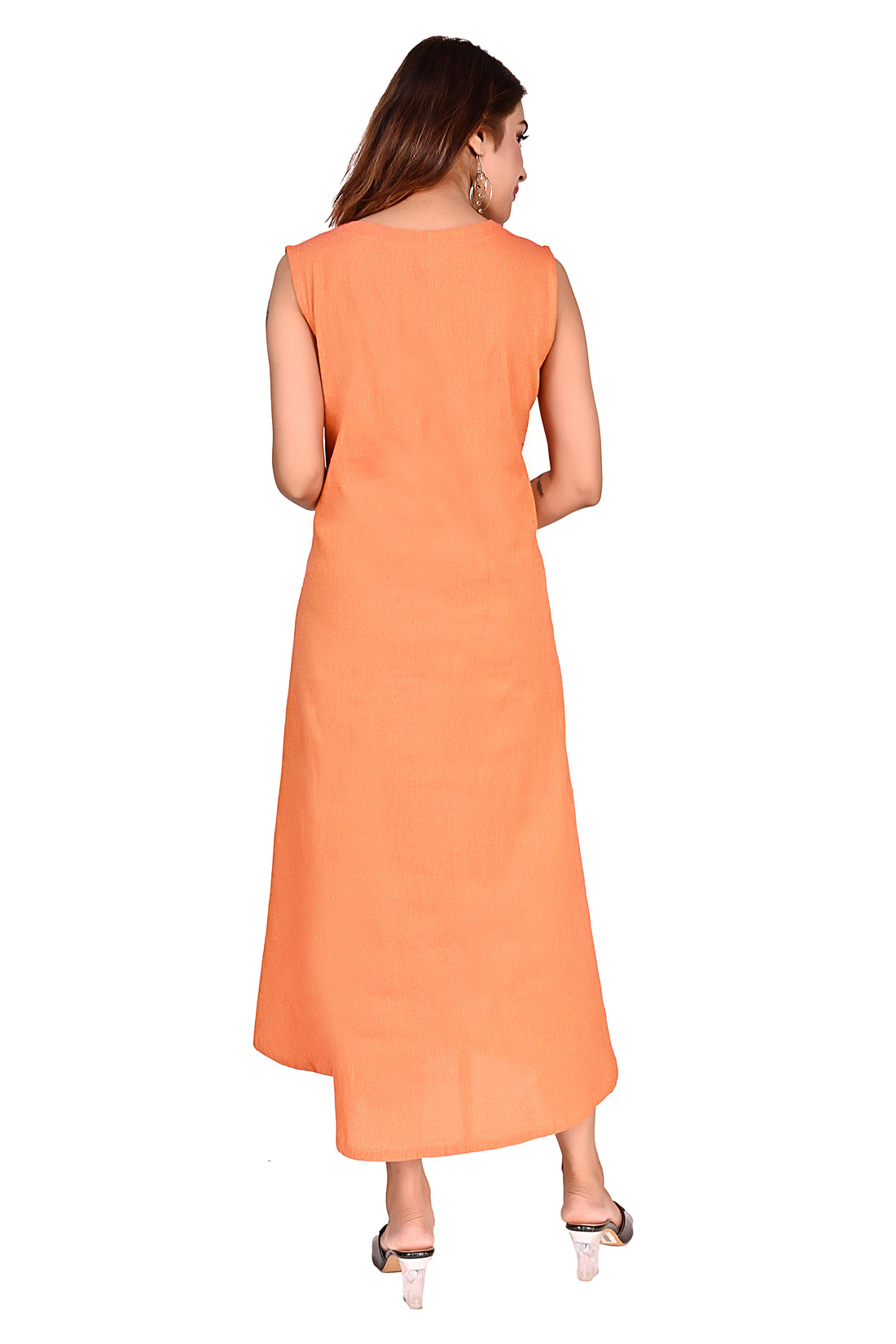 Nirmal online Premium cotton tunic Dress for Women in  Orange colour