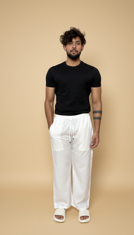 Men Plain White Pajama