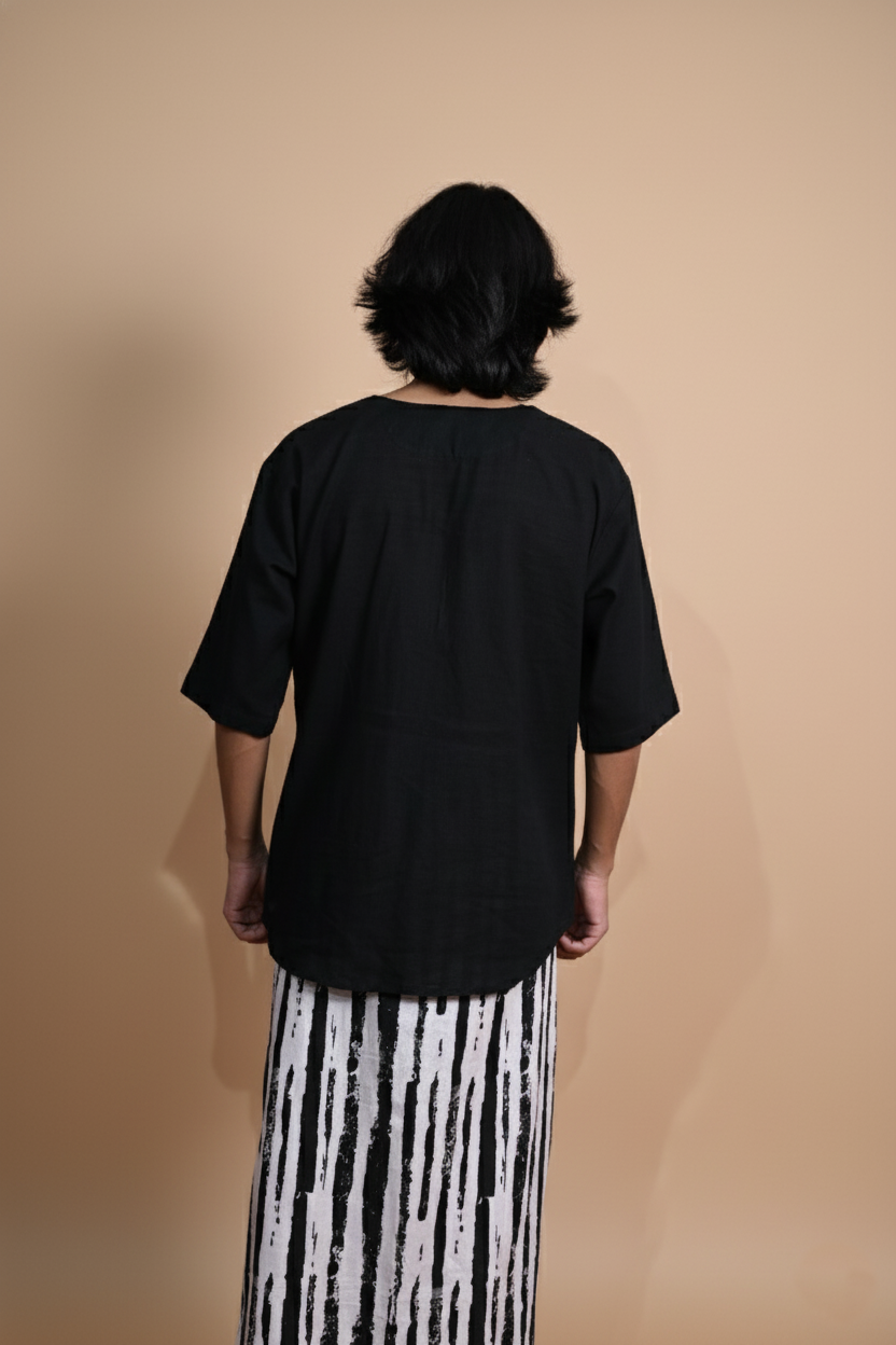 Black & White Brush Stripe Pajamalungi