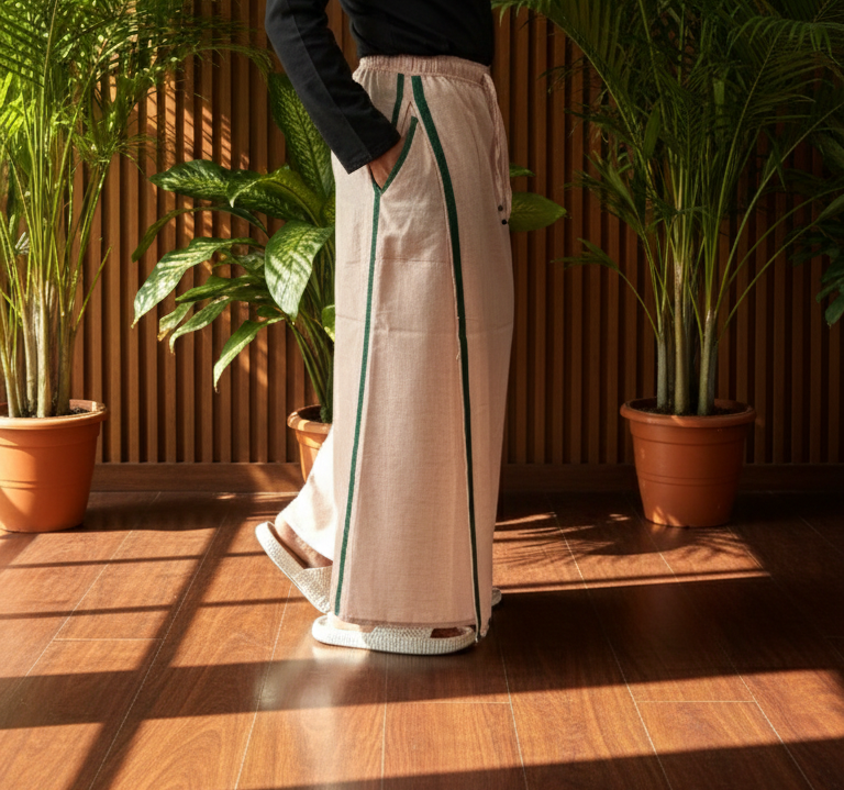 Men's Light Peach Color with Green stripe Pajamalungi