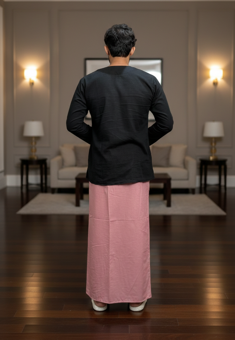 Men's Pink Color With White Stripe Pajamalungi