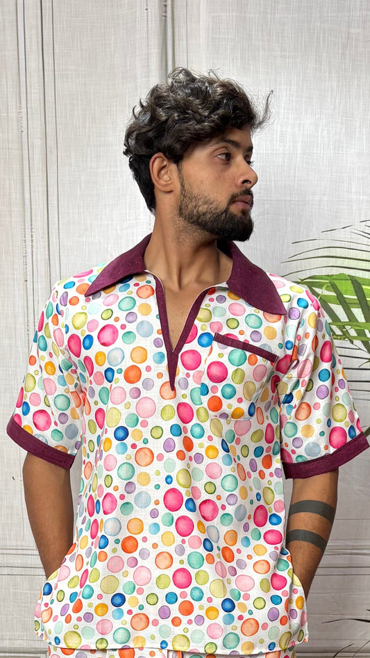 Men Multicolor Polka Dot Print pajamalungi