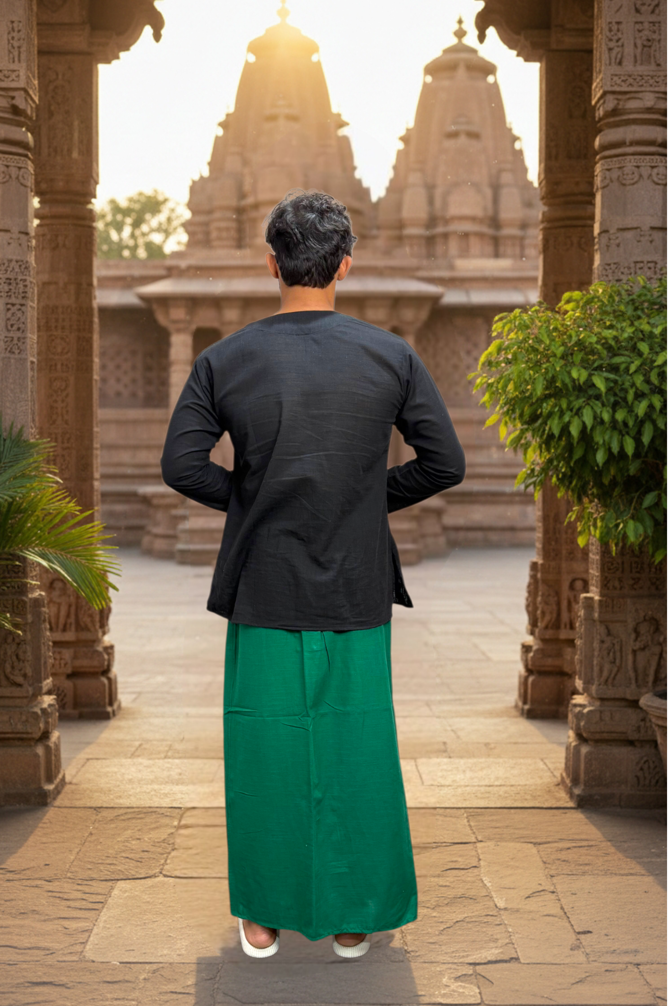 Men's Green Color With White Stripe Pajamalungi