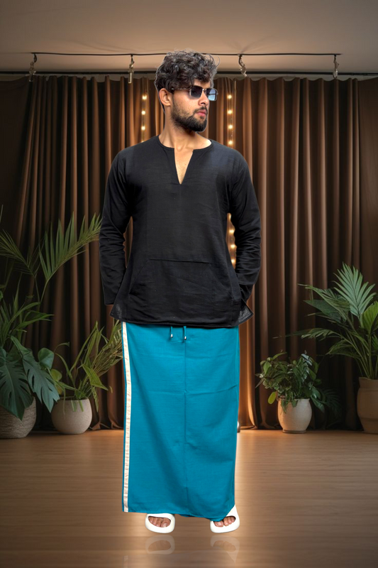 Men's Blue Color With White Stripe Pajamalungi