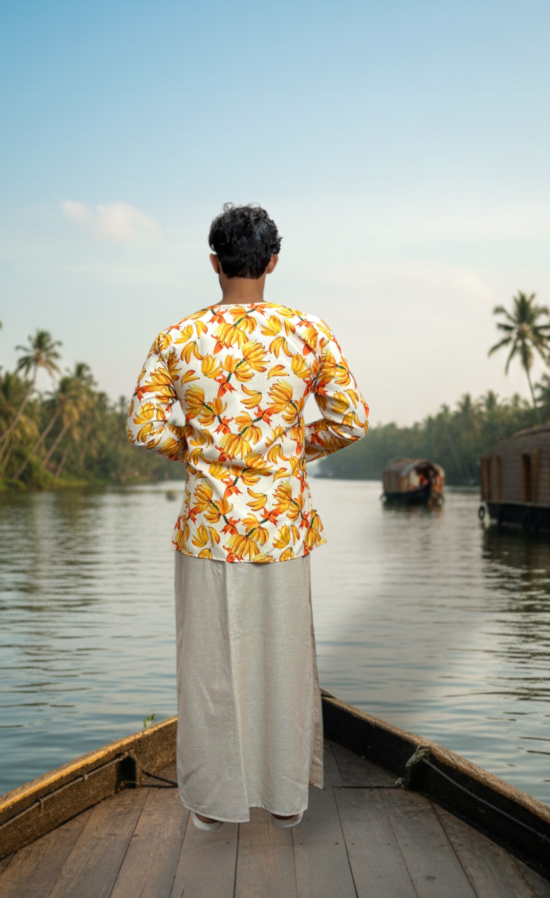 Banana Print V-Neck Kurta