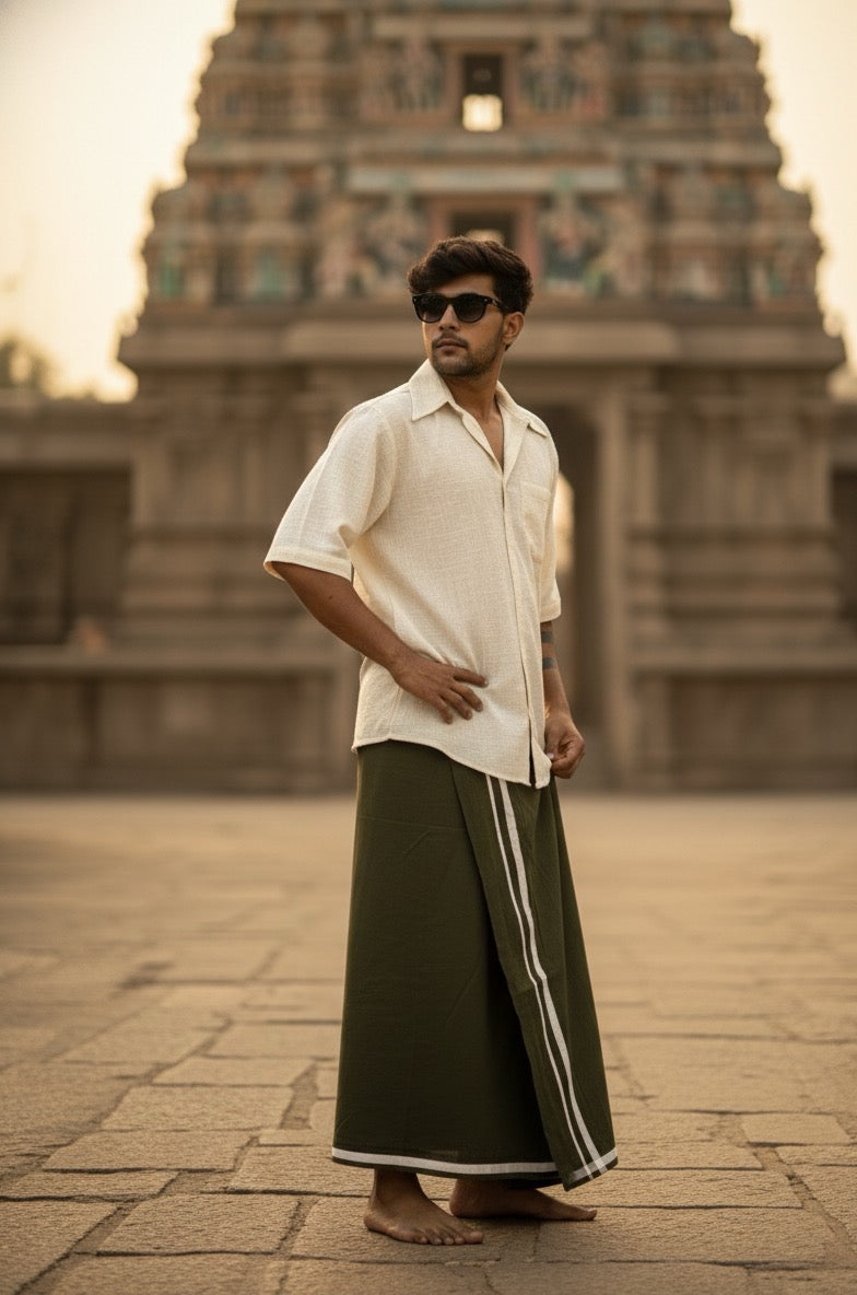 Men's Solid Traditional Half Sleeves Cream Kurta - Limited Edition