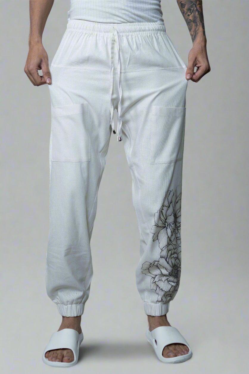 Flower Printed Cotton Jogger Pajama