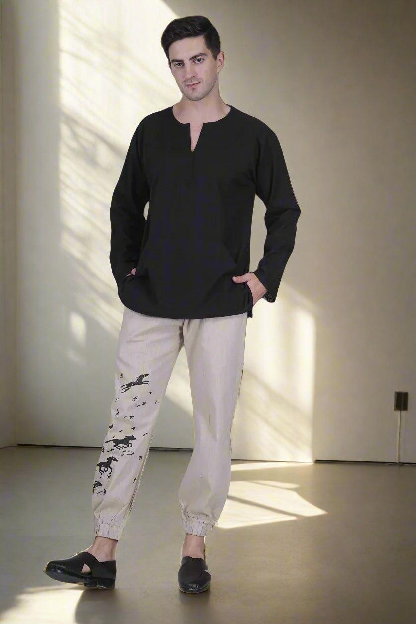 Body fit Kurta with Cotton Linen touch Pajama Pant