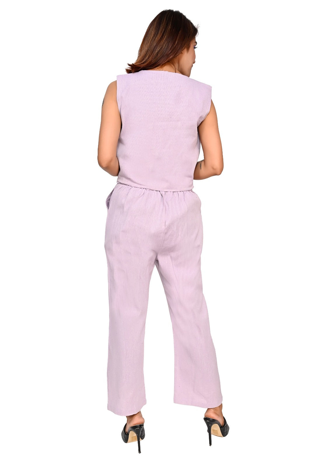 Nirmal online Premium Cotton co-ord set for Women in Purple Colour