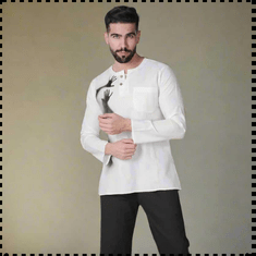 Kurta Pajama Set for men – beige cotton design 2025