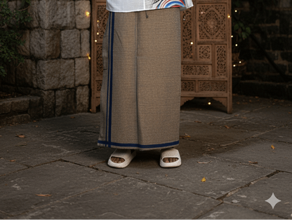 Brown color with dark blue stripes pajamalungi for men's