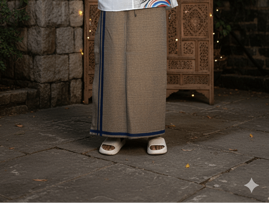 Brown color with dark blue stripes pajamalungi for men's