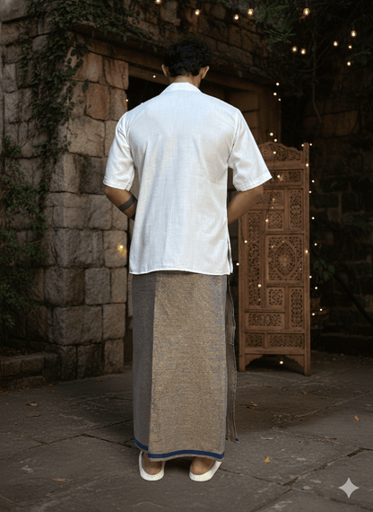 Brown color with dark blue stripes pajamalungi for men's