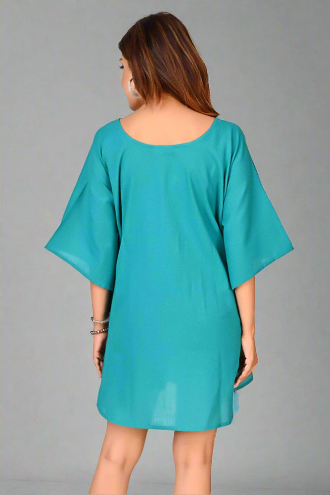 Premium Cotton Top for Women in Teal Blue Colour