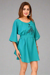 Premium Cotton Top for Women in Teal Blue Colour