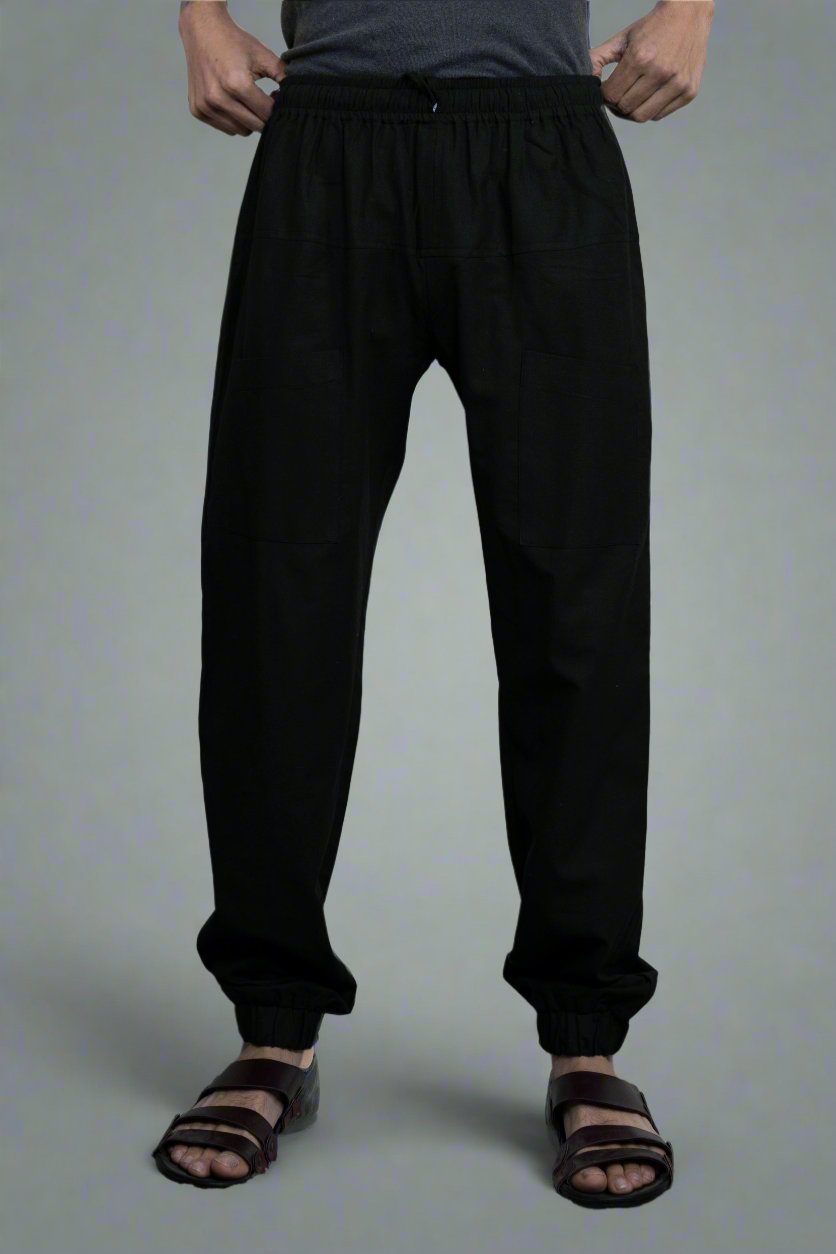 Plain Black Cotton Pajama