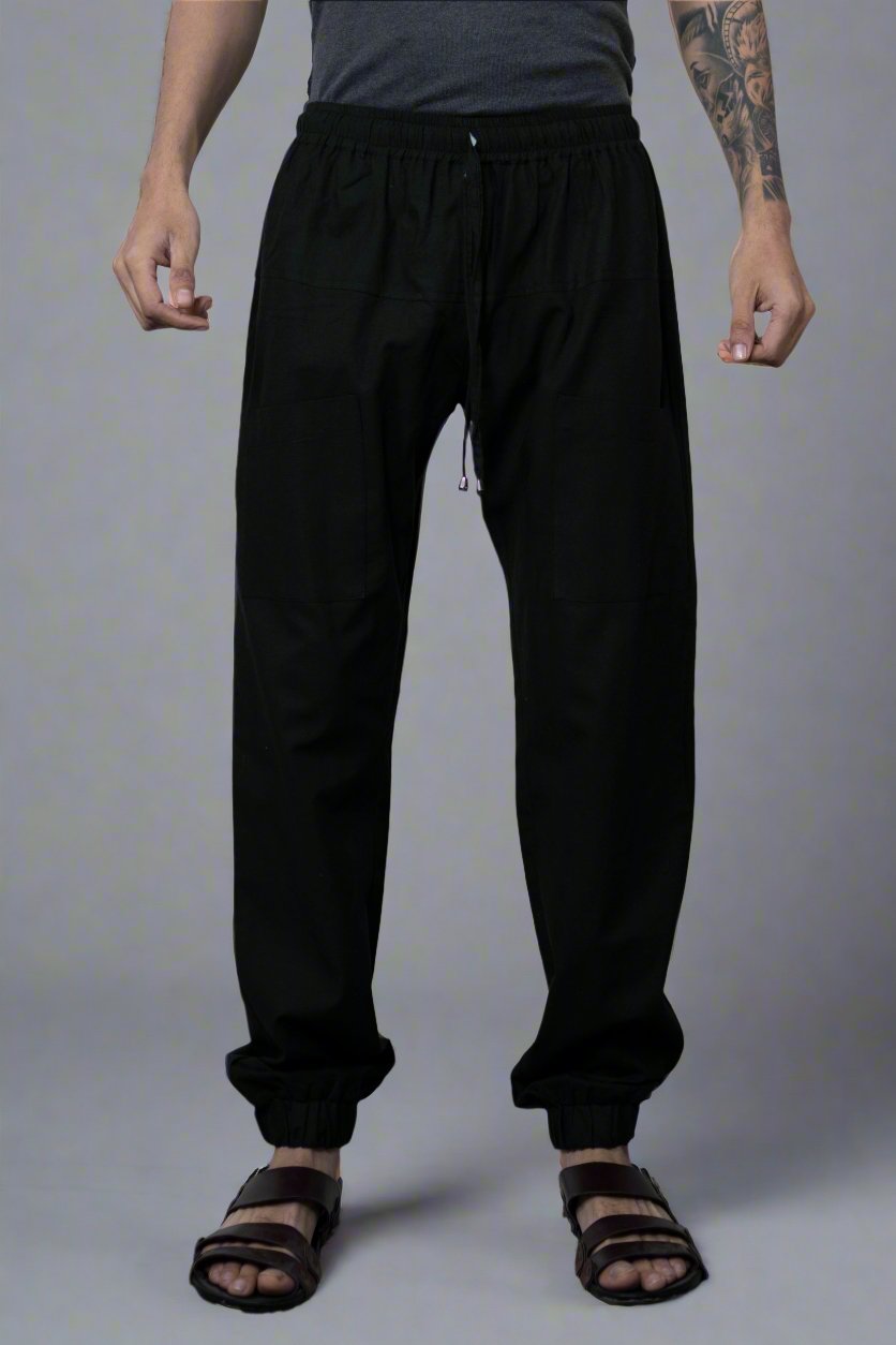 Plain Black Cotton Pajama