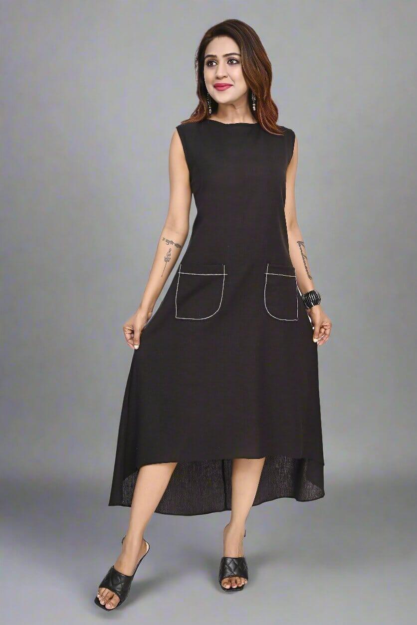 Black Midnight Edge Dress - Nirmal Online