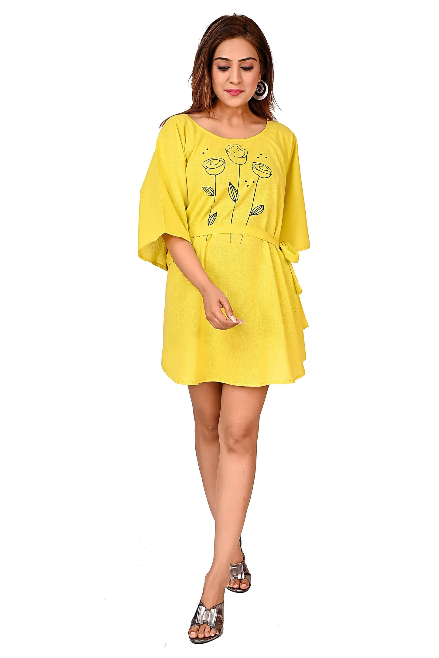 Premium Cotton Top for Women in Yellow Colour