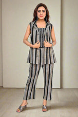 Monochrome Luxe Stripes Cord Set