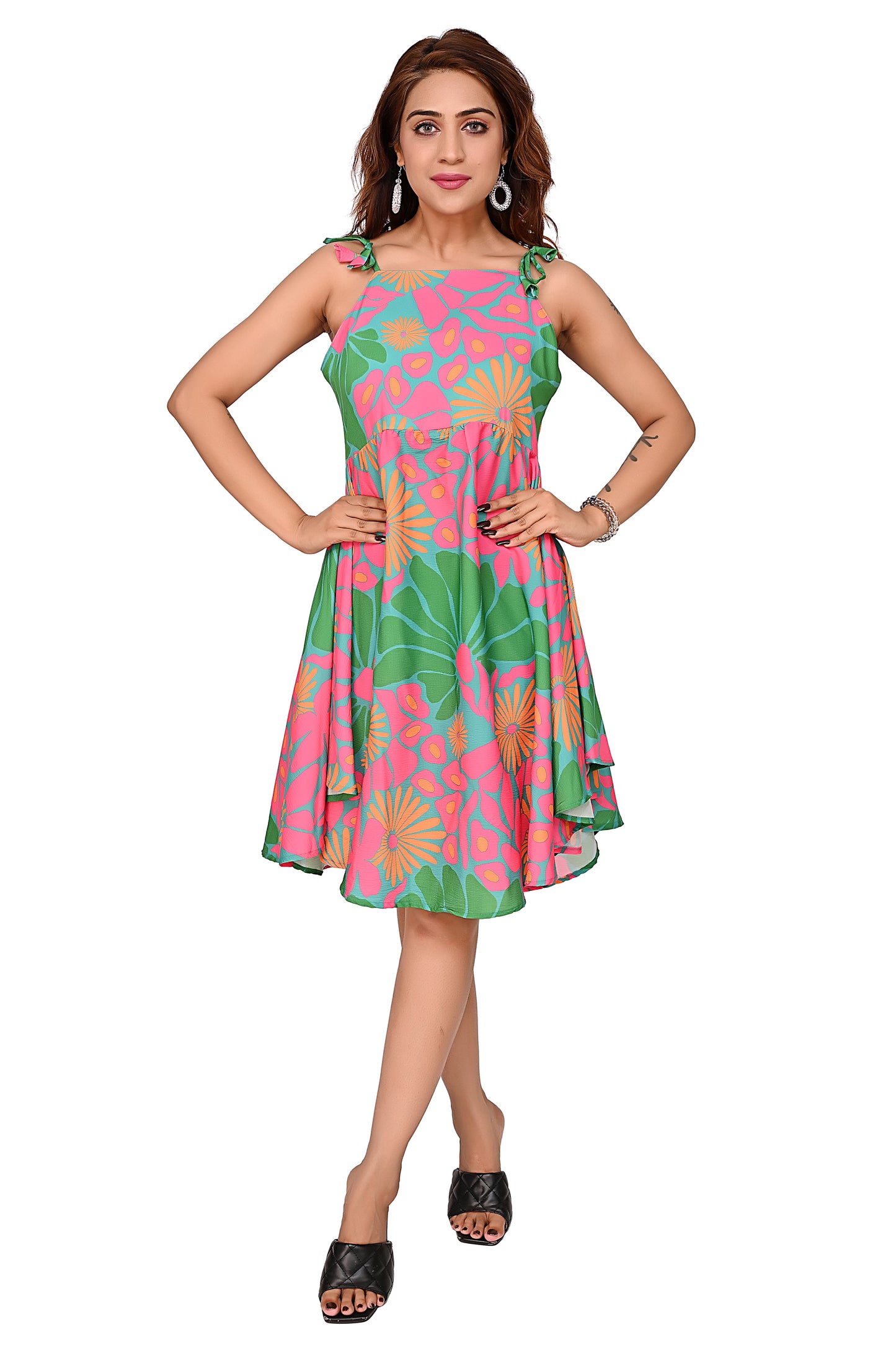 The Multicolor Middi Dress For Women