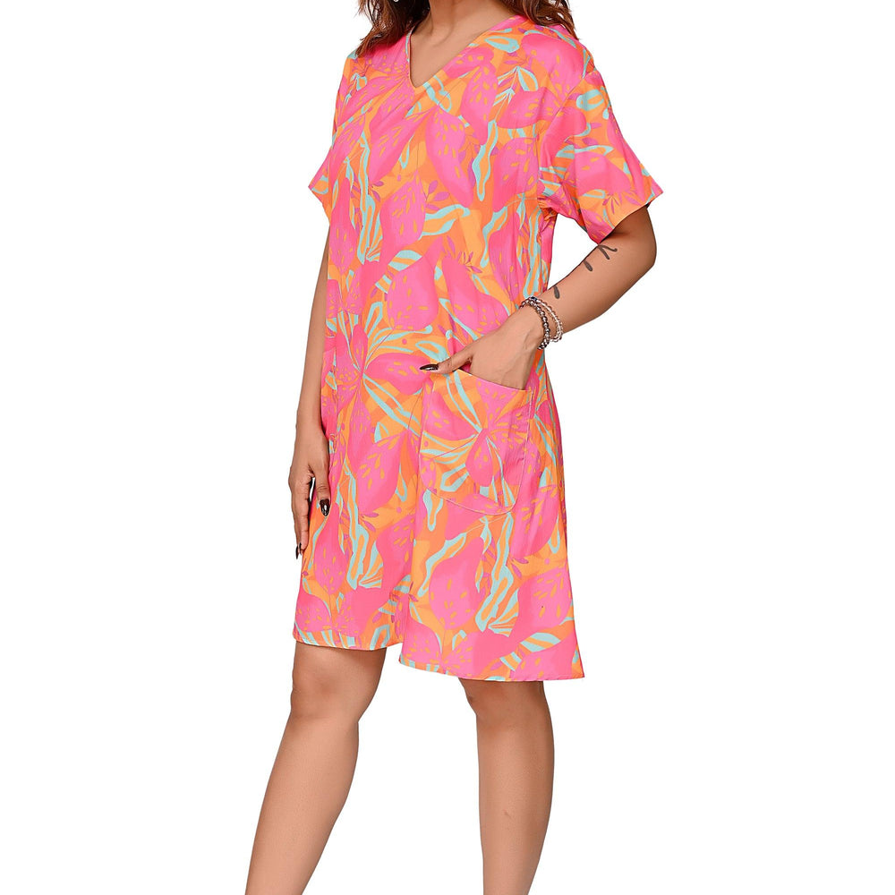 Premium Quality Digital Printed Tunic for Women in Pink Colour