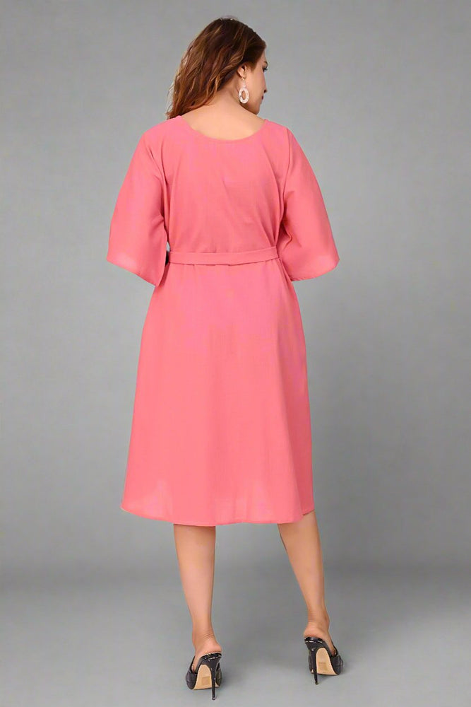 
                      
                        Premium Quality Cotton Slub Tunic Dress for Women in Coral Pink Colour
                      
                    