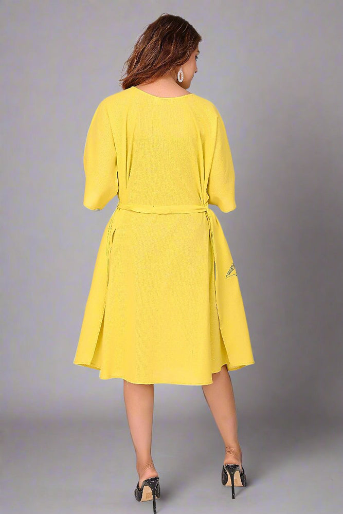 
                      
                        Premium Quality Cotton Slub Tunic Dress for Women in Yellow Colour
                      
                    