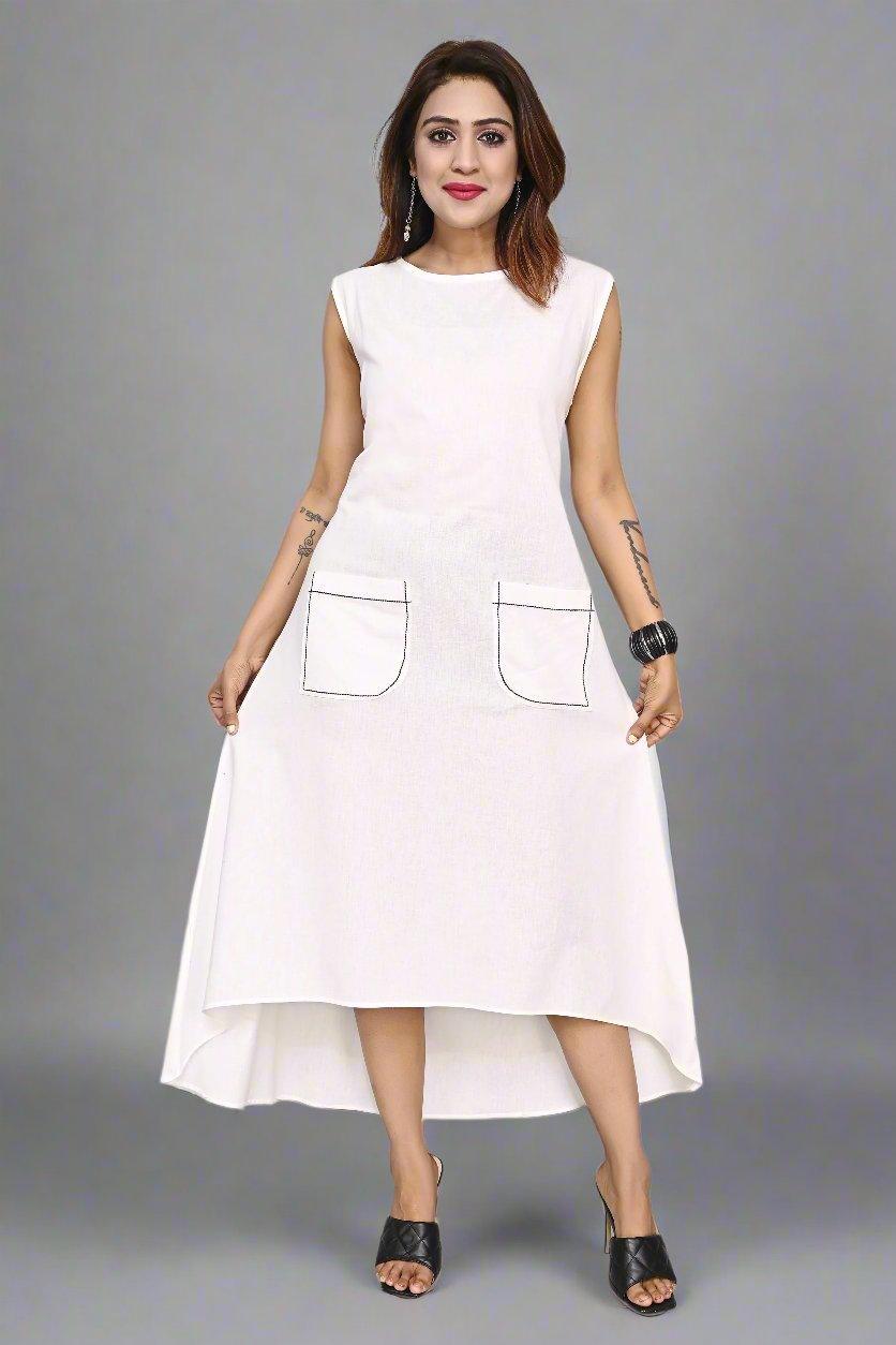 White Midnight Edge Dress - Nirmal Online