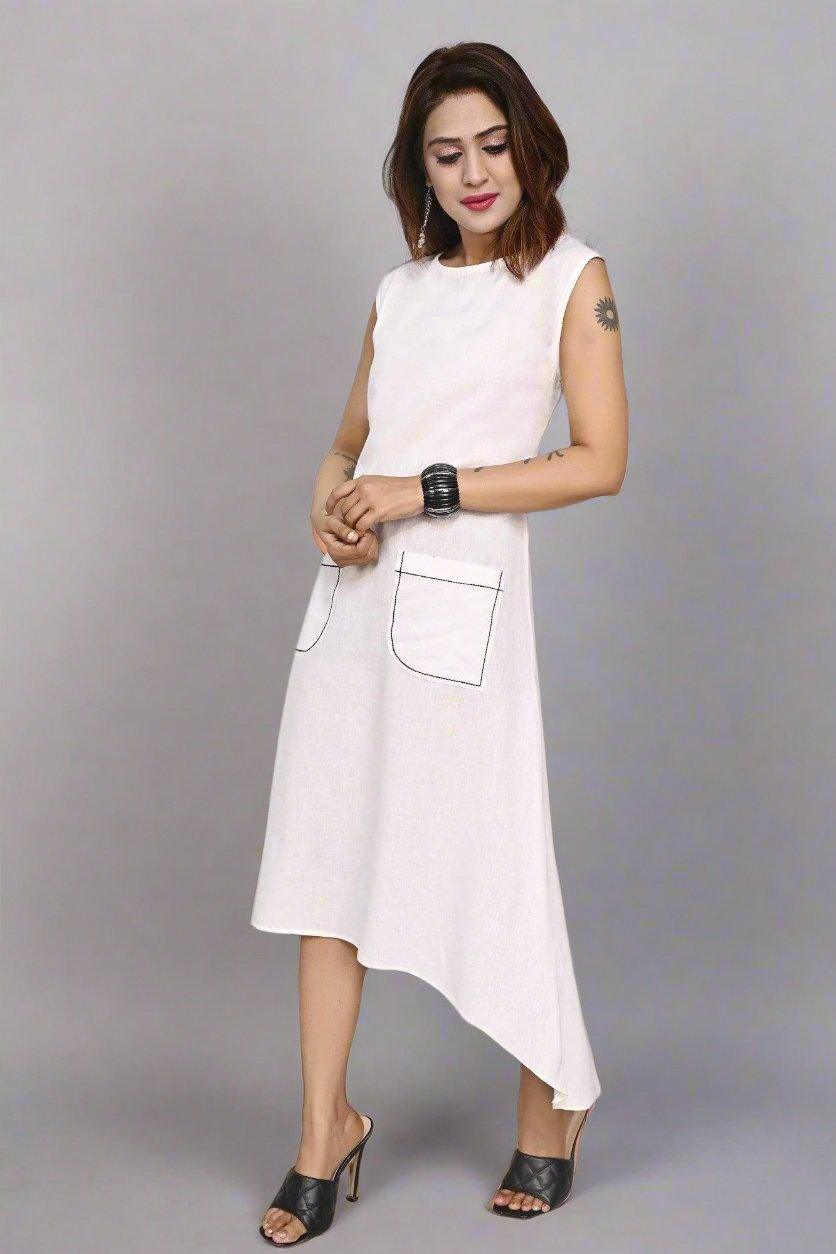 White Midnight Edge Dress - Nirmal Online
