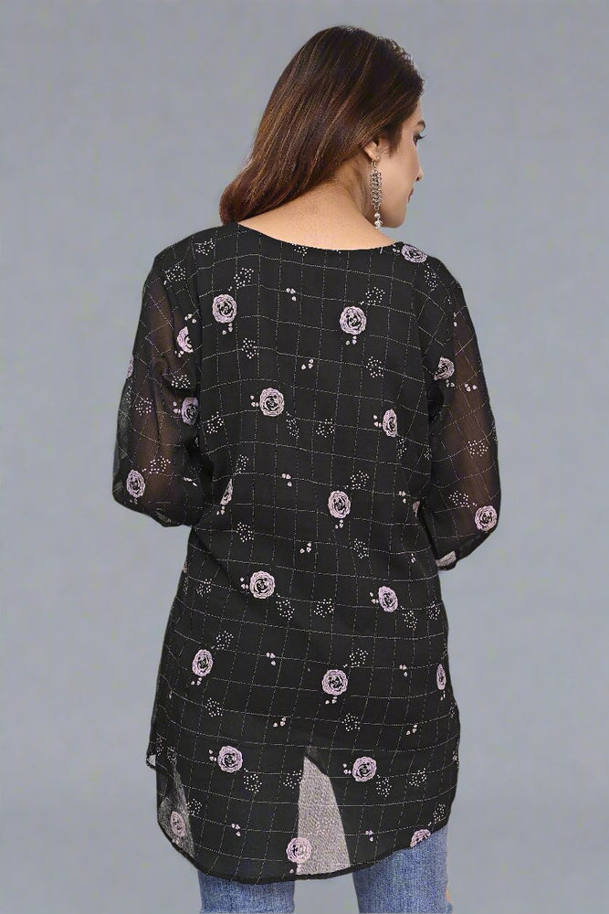 
                      
                        Premium polyester printed top for Women in Black colour
                      
                    