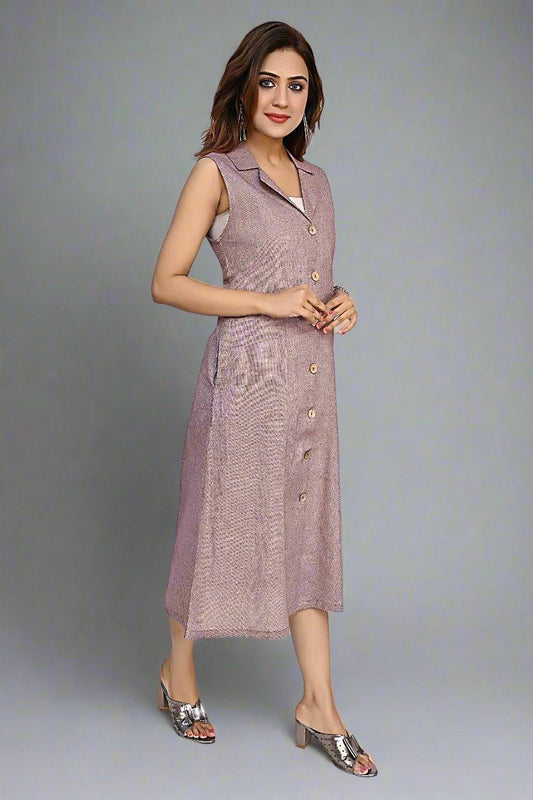 Elegant Mauve Sleeveless Dress