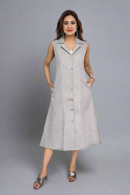 Silver Grace Sleeveless Dress