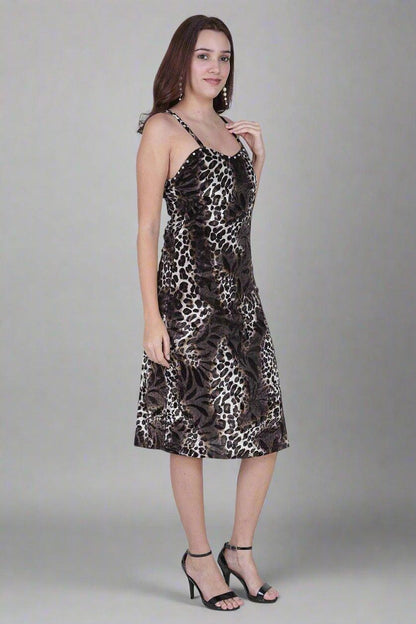 VELVET LEOPARD PRINT DRESS
