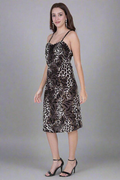 VELVET LEOPARD PRINT DRESS