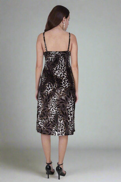 VELVET LEOPARD PRINT DRESS