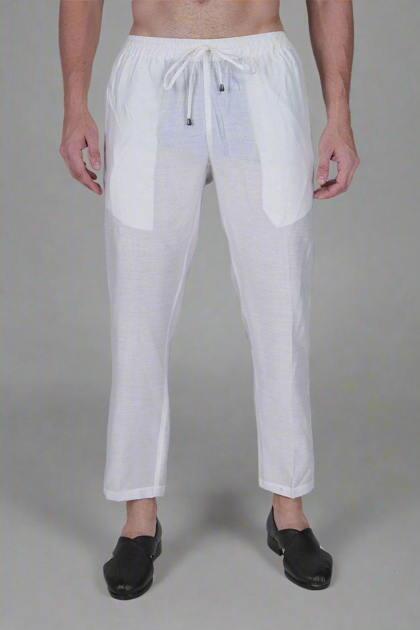 traditional white viscose pajama pant