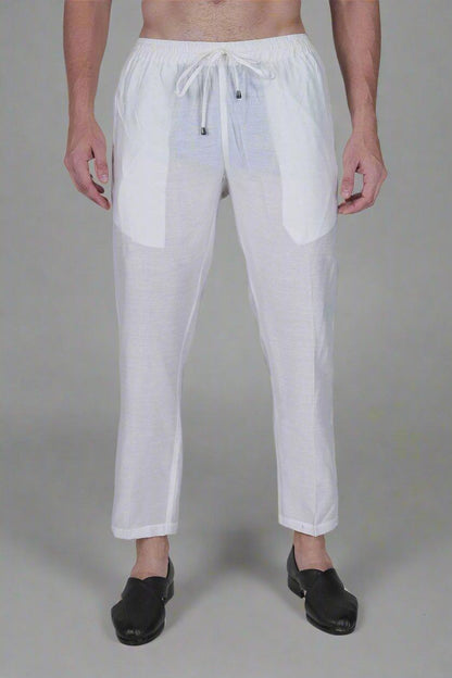 traditional white viscose pajama pant